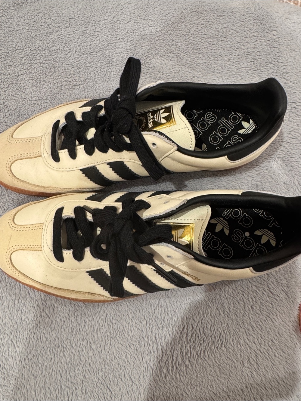adidas Samba Leather Sneakers - Cream & Black